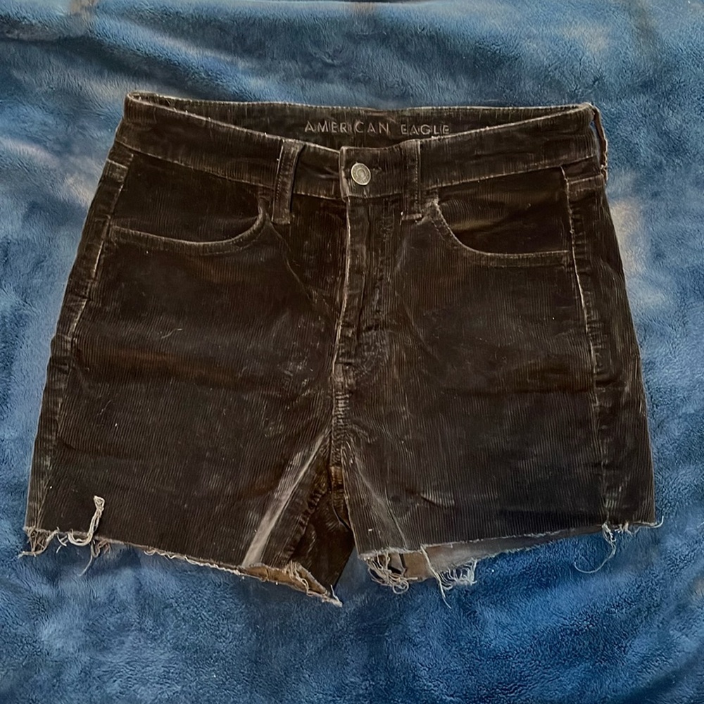 American Eagle black corduroy shorts size 8